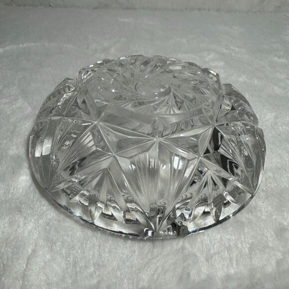 Vintage Lead Crystal Cut Clear Glass Cigar Cigarette Ashtray Heavy - Picture 3 of 7